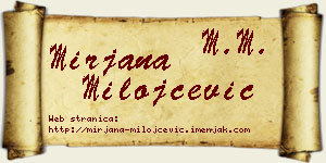 Mirjana Milojčević vizit kartica